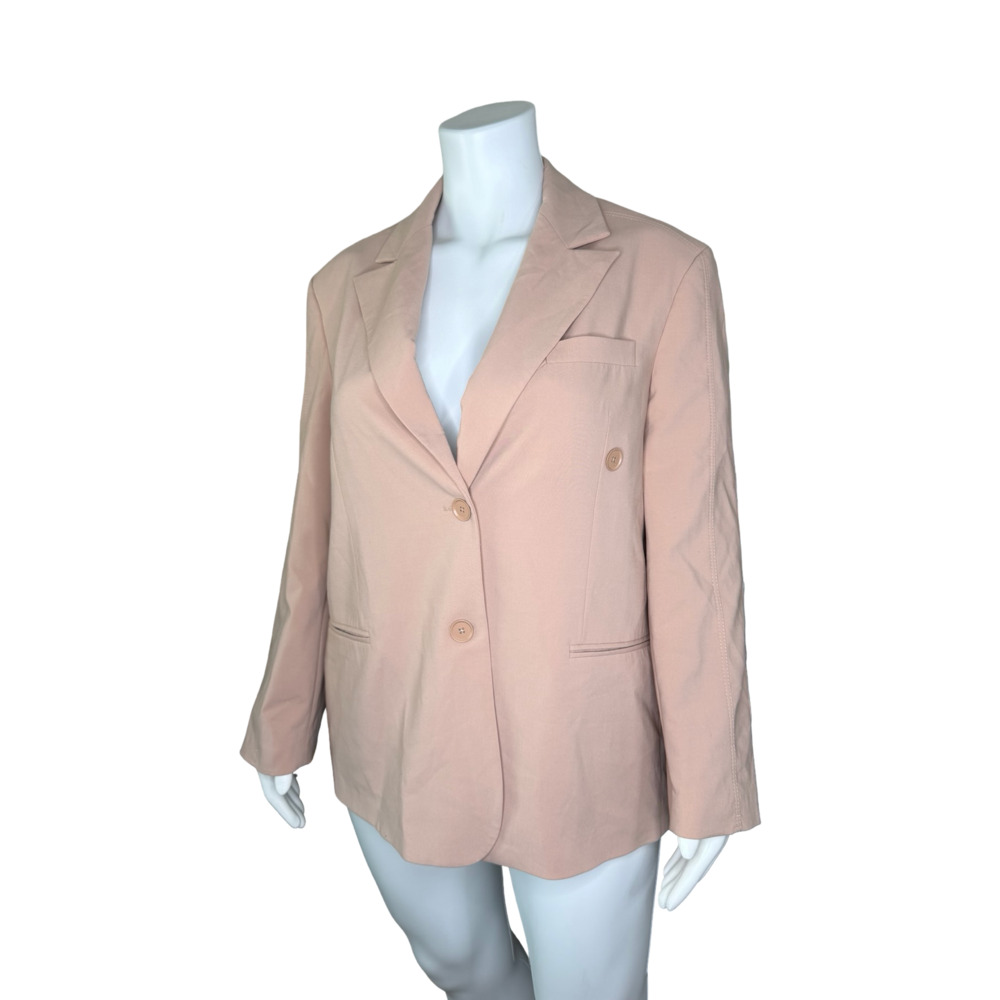 Zara Double-Breasted Structured Blazer in Pale Pink Oversized Sz. M/L NWOT
